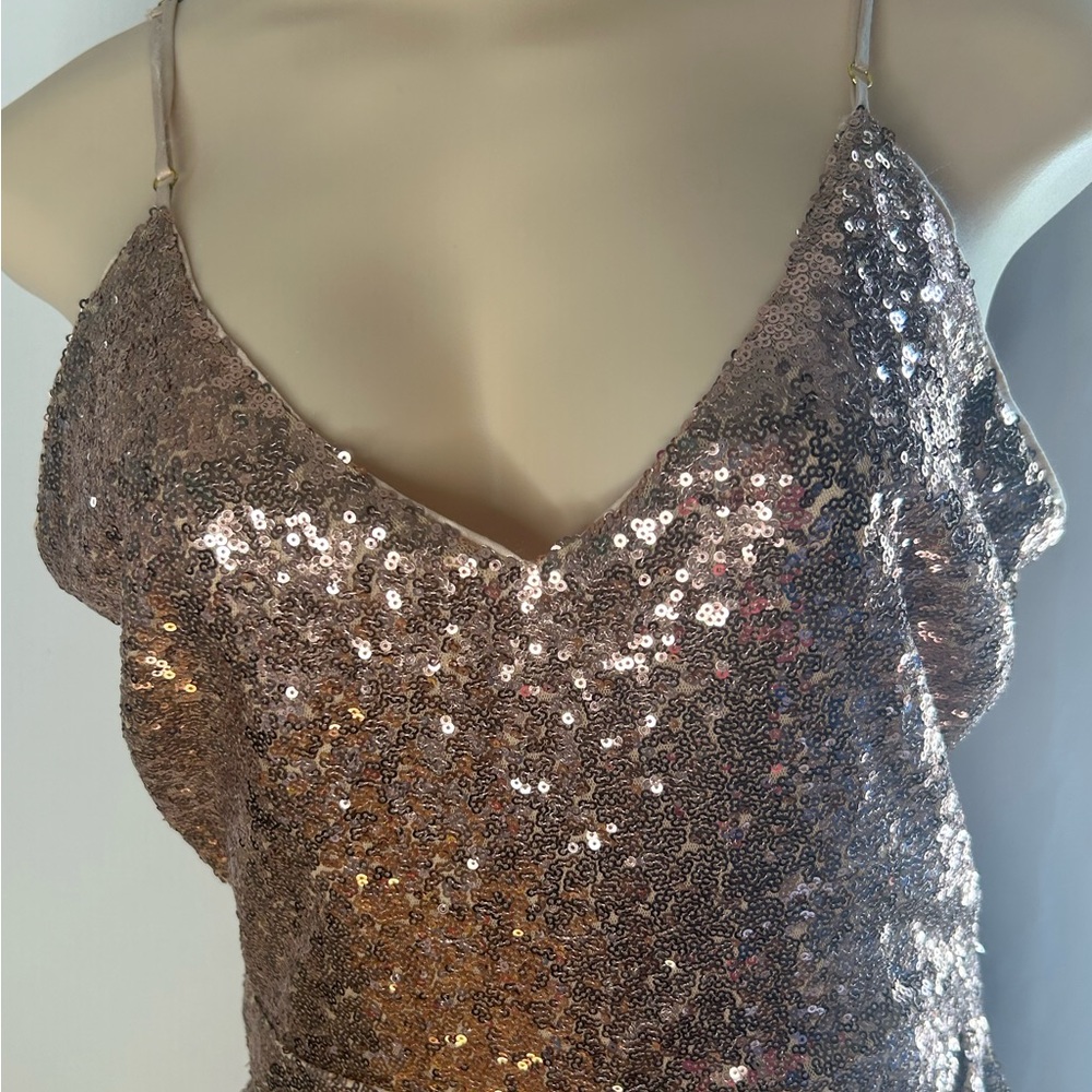 NWT De Novo Women’s Sequin Rose Gold Dress. Size M - Picture 14 of 16